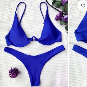 Zaful blue underwire bikini